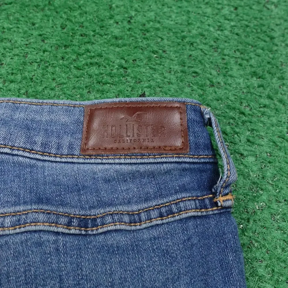 Hollister Jeans‎ Womens 7R Blue High Rise Super Skinny Distressed Stretch 28x30